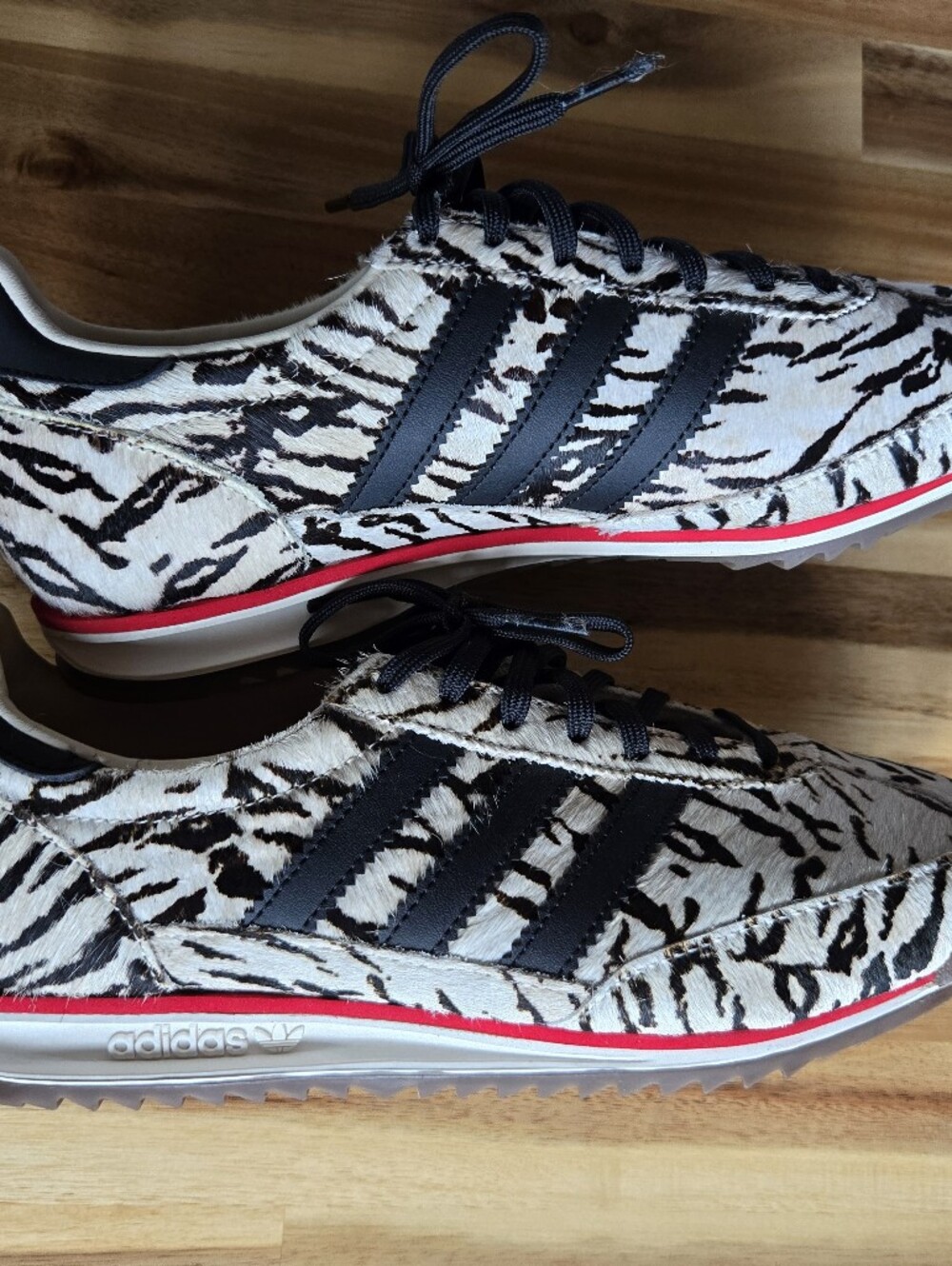 adidas SL 72 OG W Zebra Animal Print Pony Hair Sneakers KH8811 Women's Size 8